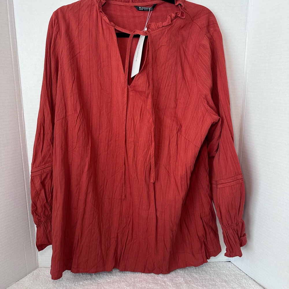 BloomChic Rust Long Sleeve Blouse 18/20